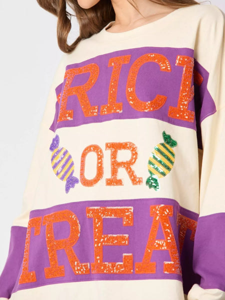 Halloween Trick Or Treat Sequin Sweatshirt