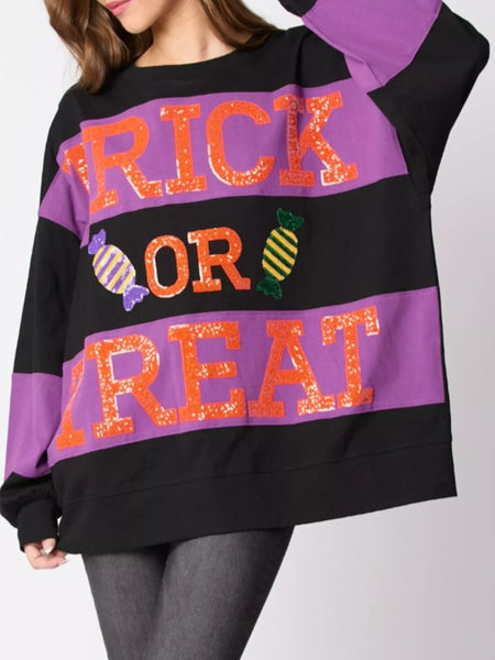 Halloween Trick Or Treat Sequin Sweatshirt