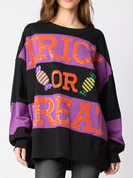 Halloween Trick Or Treat Sequin Sweatshirt