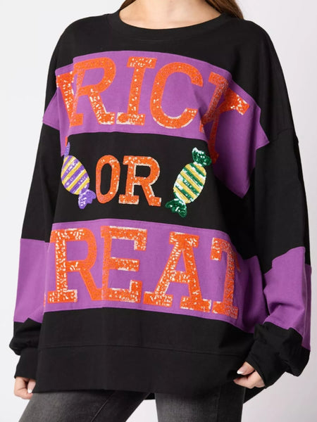 Halloween Trick Or Treat Sequin Sweatshirt