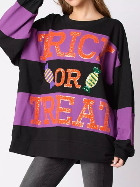 Halloween Trick Or Treat Sequin Sweatshirt