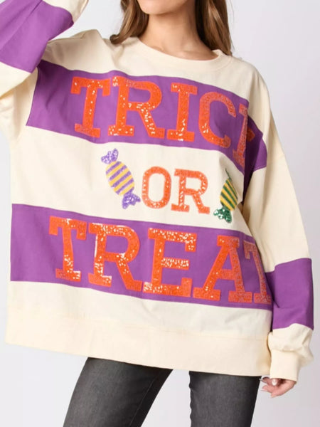 Halloween Trick Or Treat Sequin Sweatshirt