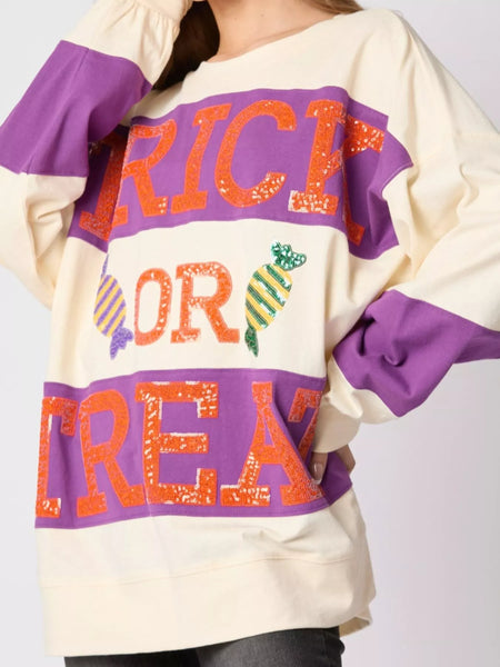 Halloween Trick Or Treat Sequin Sweatshirt