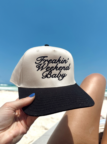 Freakin' Weekend Baby - Black Vintage Trucker Hat