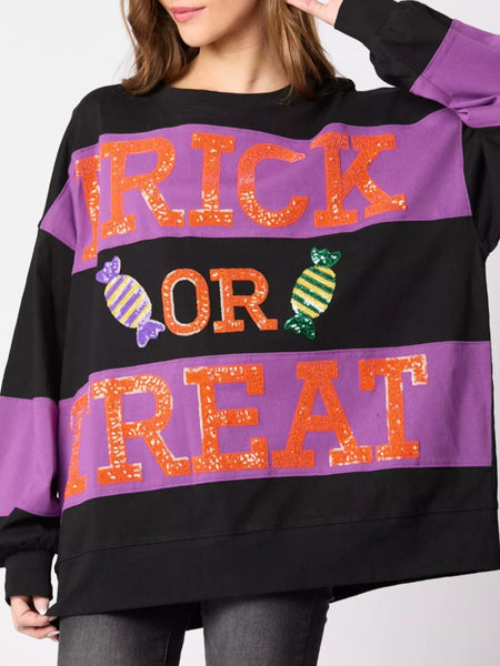 Halloween Trick Or Treat Sequin Sweatshirt