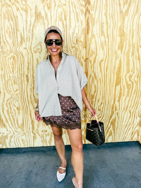 Chocolate Polka Dot Skort