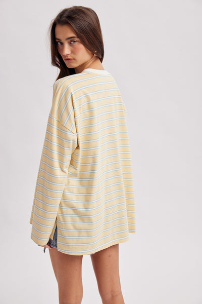 Butter and yellow stripe long sleeve