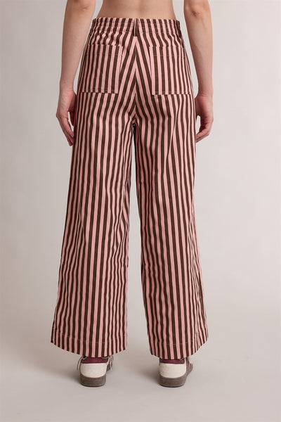 Sienna Striped High-Rise Wide Leg Pants – Blush & Chocolate