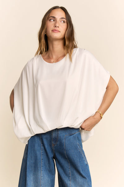 Faux Tuck Short Sleeve Blouse