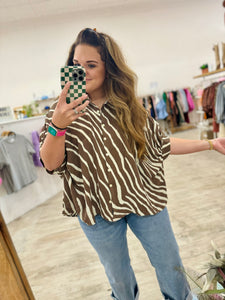 Oversized Zebra Blouse    