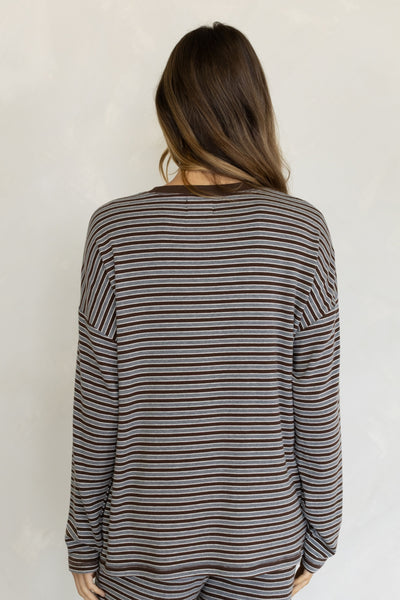 Langstong Brown and Grey Multi Stripe Set