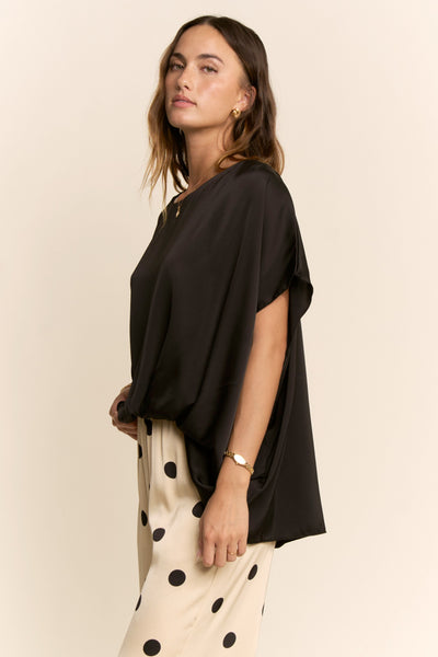 Faux Tuck Short Sleeve Blouse