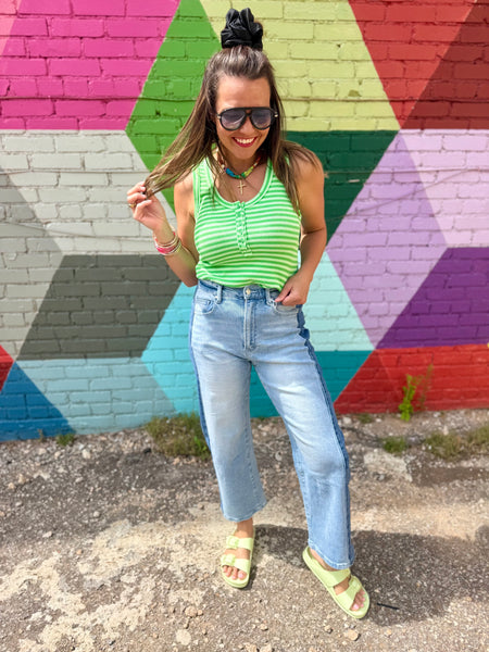 Lime Stripe Tank