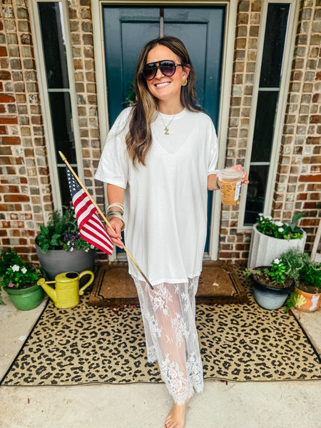 Lace Bottom Teeshirt Dress