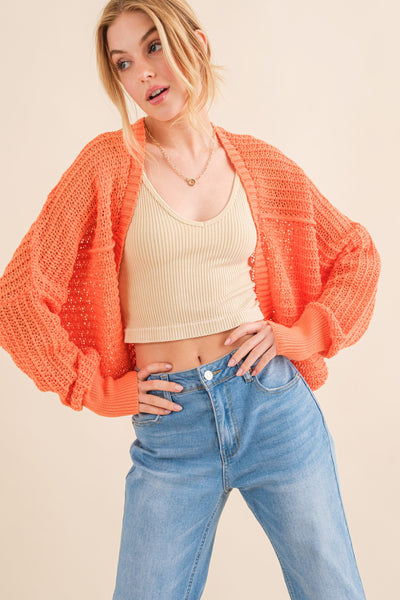 Fishnet Bolero Cardigan