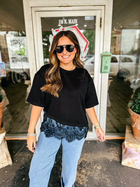 Lace Bottom Scuba Tee