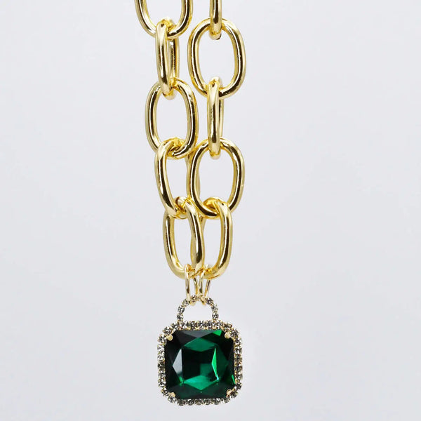 Emerald Glamour Chunk Necklace