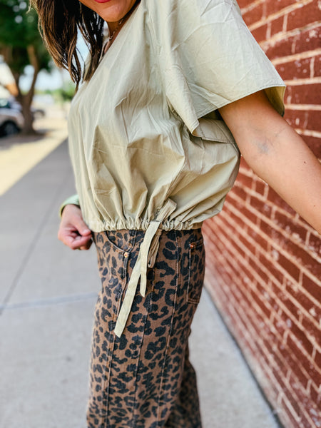 Side Ribbon Tie Blouse
