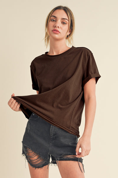 Cool Girl Essential Tee Small Brown