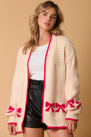 Red Hot Bow Cardigan    