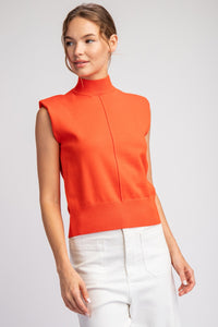 Mock Neck Orange Sweater