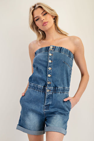 Open Spaces Denim Romper