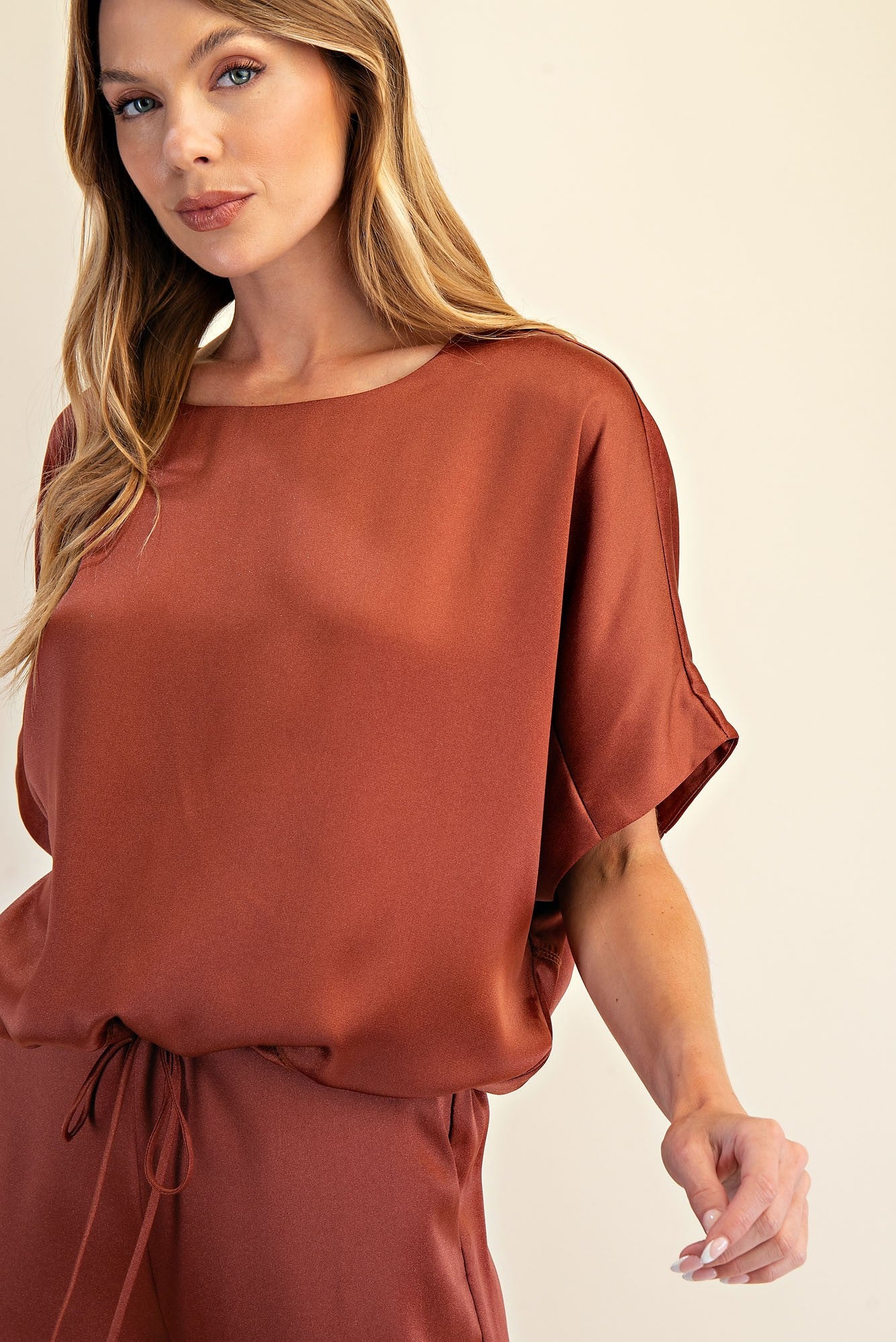 Kristen Round Neck Blouse Small Sienna