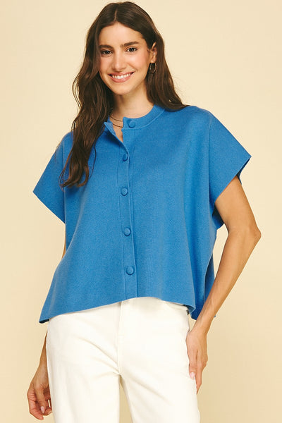 Button Down Cape Sweater