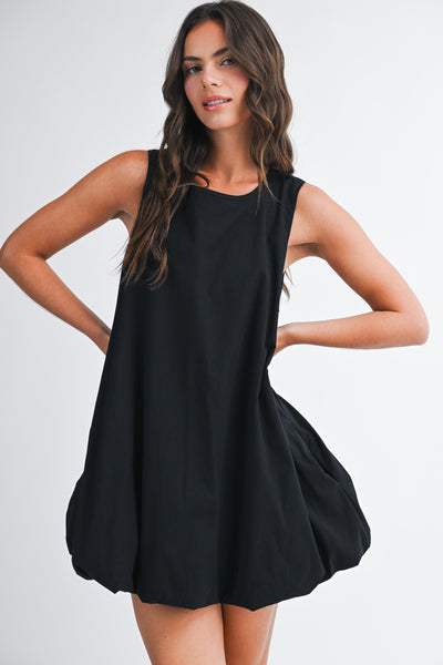 Bubble Hem Dress Small Black