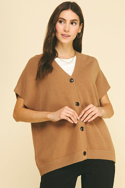 Oversized Sweater Vest S/M Camel