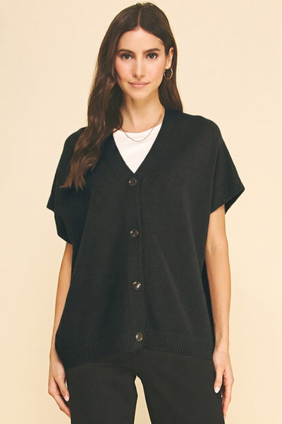 Oversized Sweater Vest S/M Black