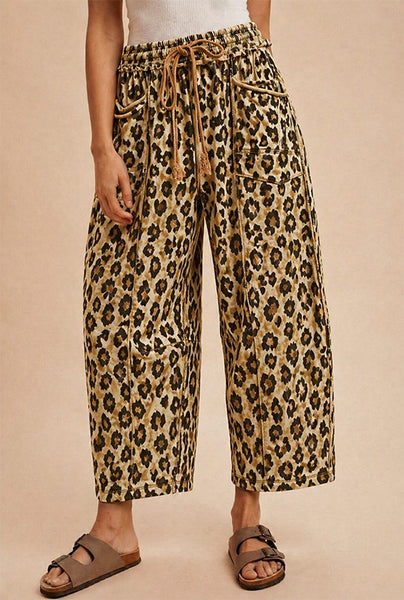 Katy Leopard Barrel Utility Pant