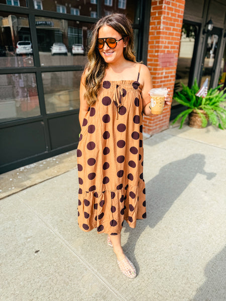 Chestnut Charm Polka Dot Maxi