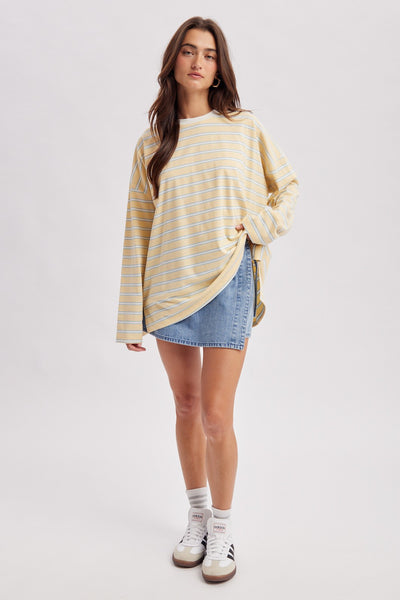 Butter and yellow stripe long sleeve