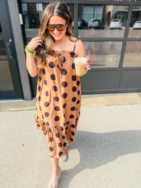 Chestnut Charm Polka Dot Maxi