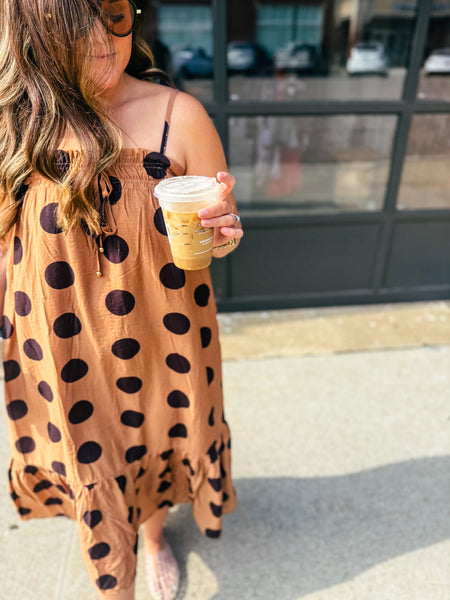 Chestnut Charm Polka Dot Maxi