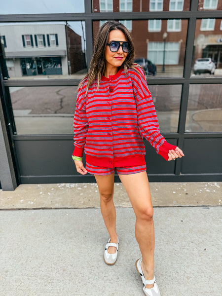 Perry Red Stripe Set