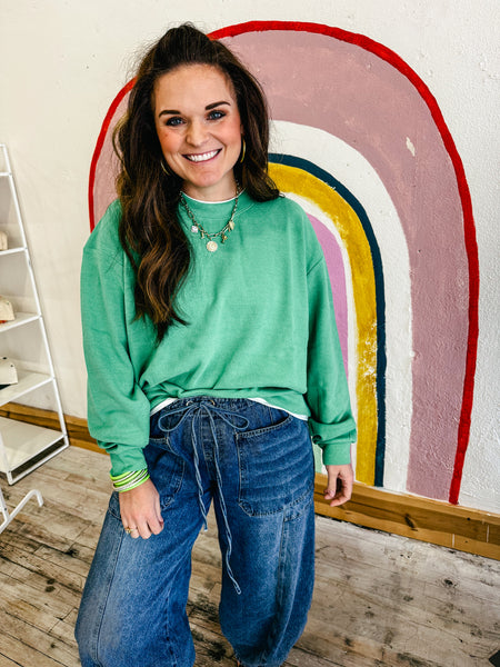 Always On Crew Pullover Small Green