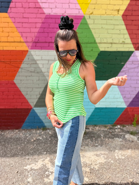 Lime Stripe Tank
