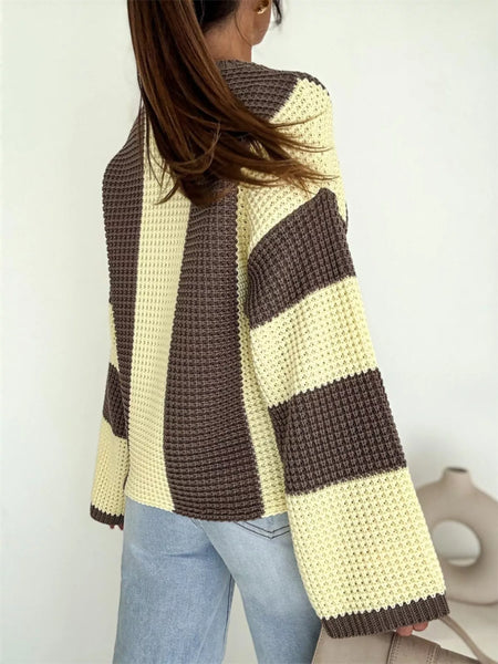 Color Block Long Sleeve Sweater