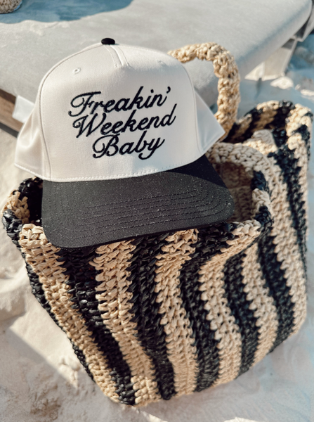 Freakin' Weekend Baby - Black Vintage Trucker Hat    