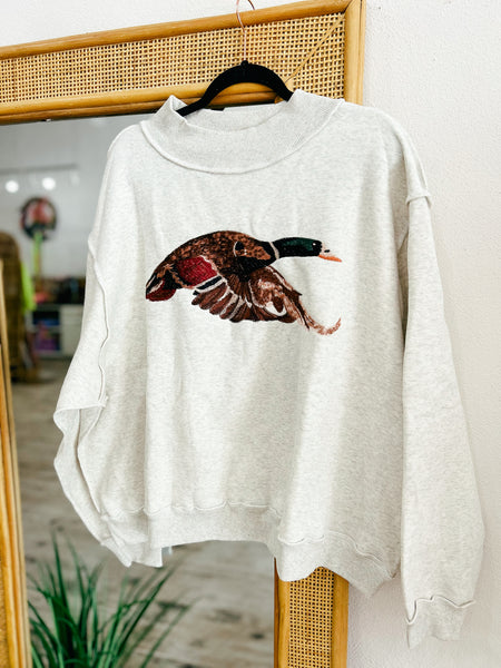 The Heritage Mallard Oversized Embroidered Mock Neck Sweatshirt