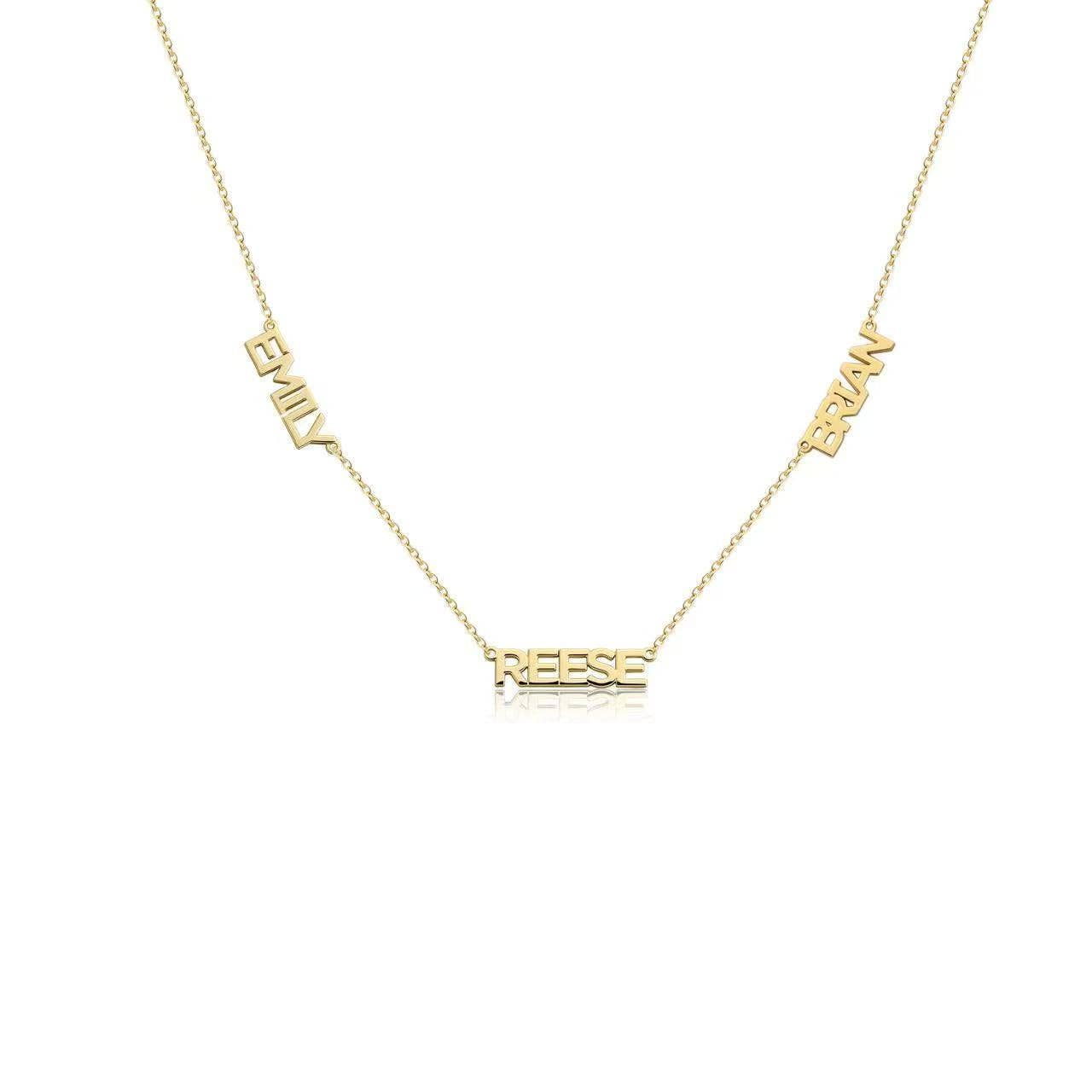 The Sis Kiss - Custom Cherish Multiple Name Necklace (Water Resistant)