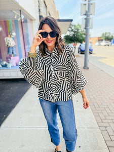 Bubble Sleeve Button Down