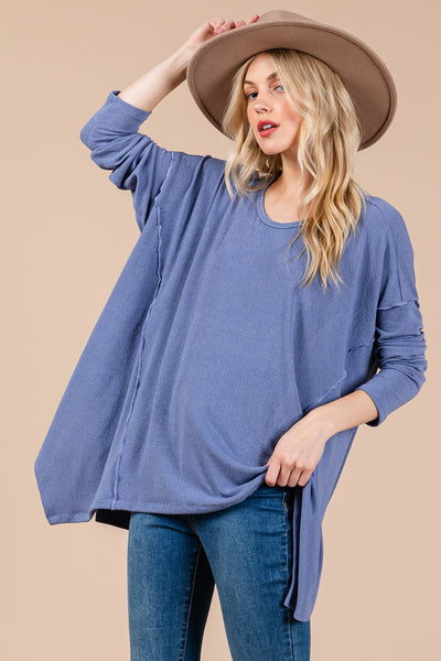 Ces Femme Asymmetrical Long Sleeve top    