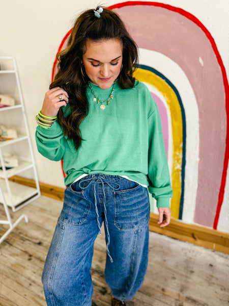Always On Crew Pullover Large Green