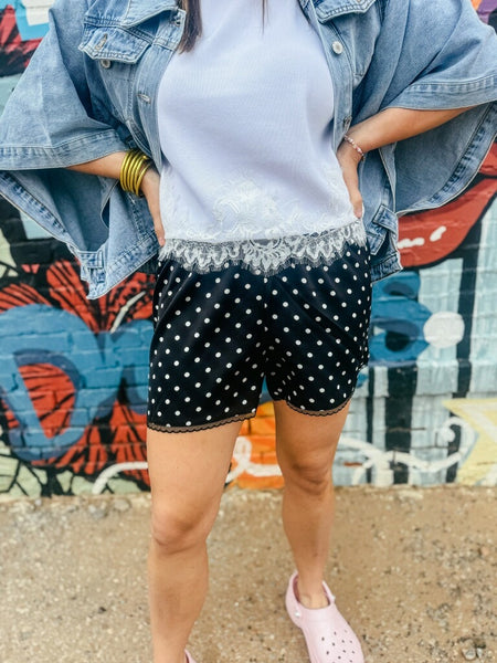 Polka Dot Satin Shorts