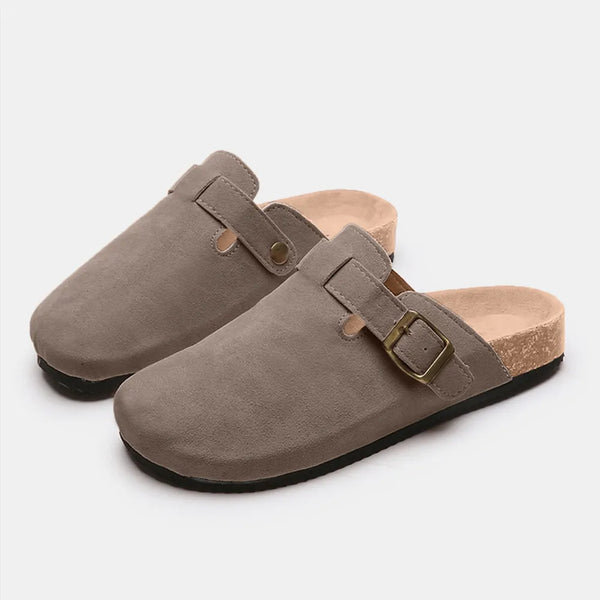 Suede Closed Toe Dupe  6 Charcoal 