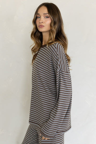 Langstong Brown and Grey Multi Stripe Set