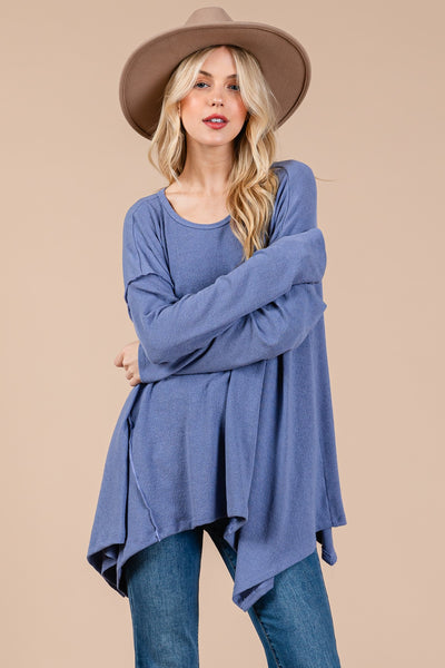 Ces Femme Asymmetrical Long Sleeve top    